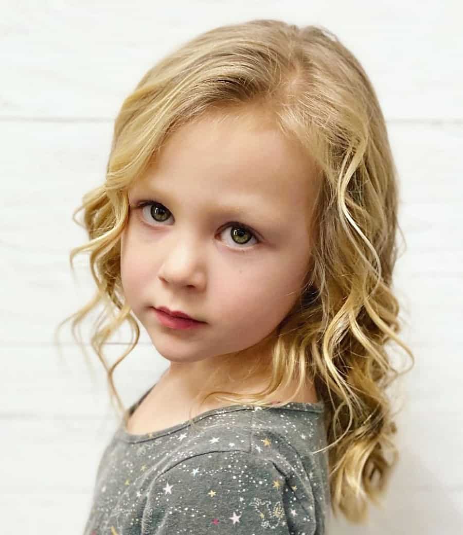 curly blonde hairstyle for little girl