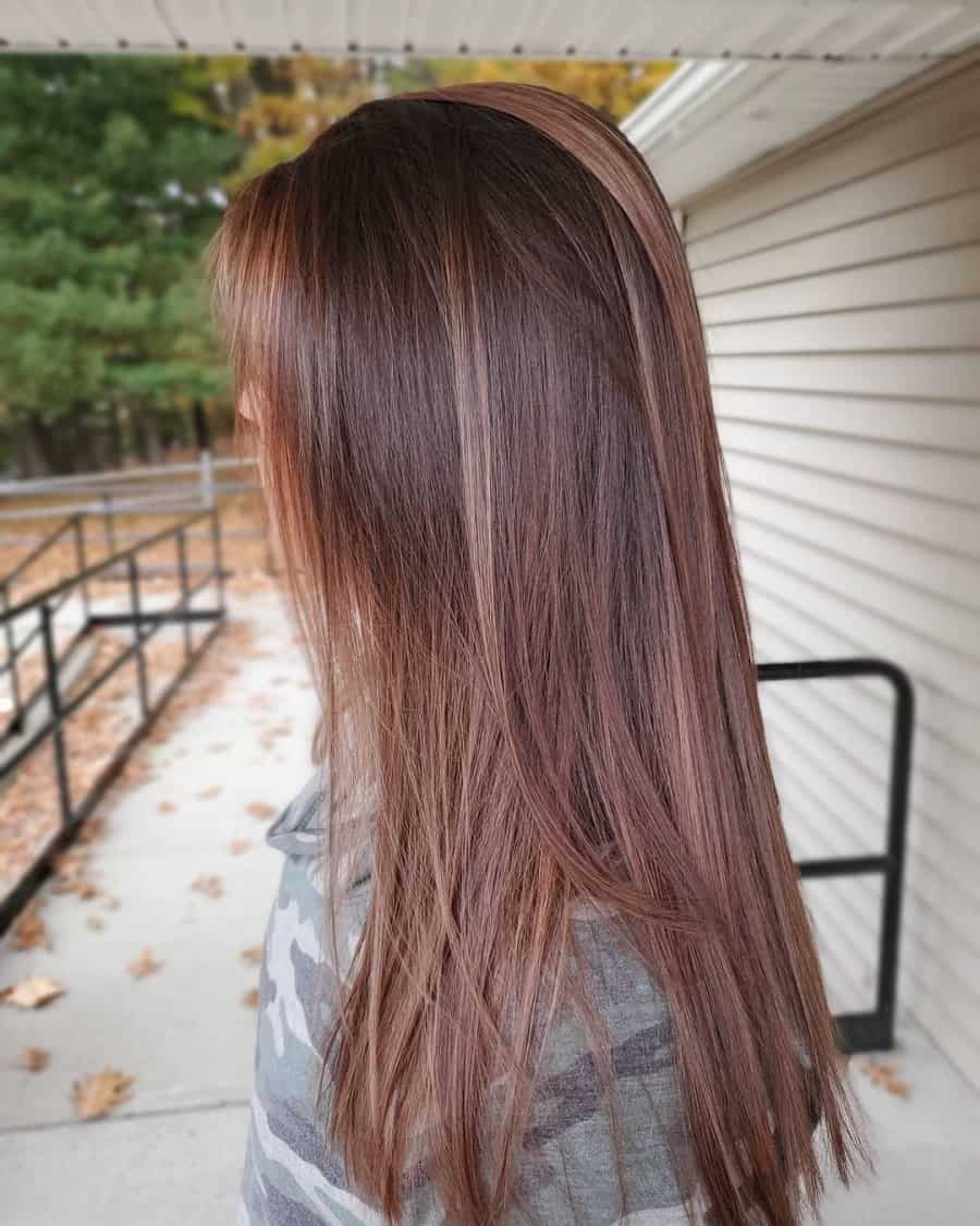 lowlights for copper brown hair