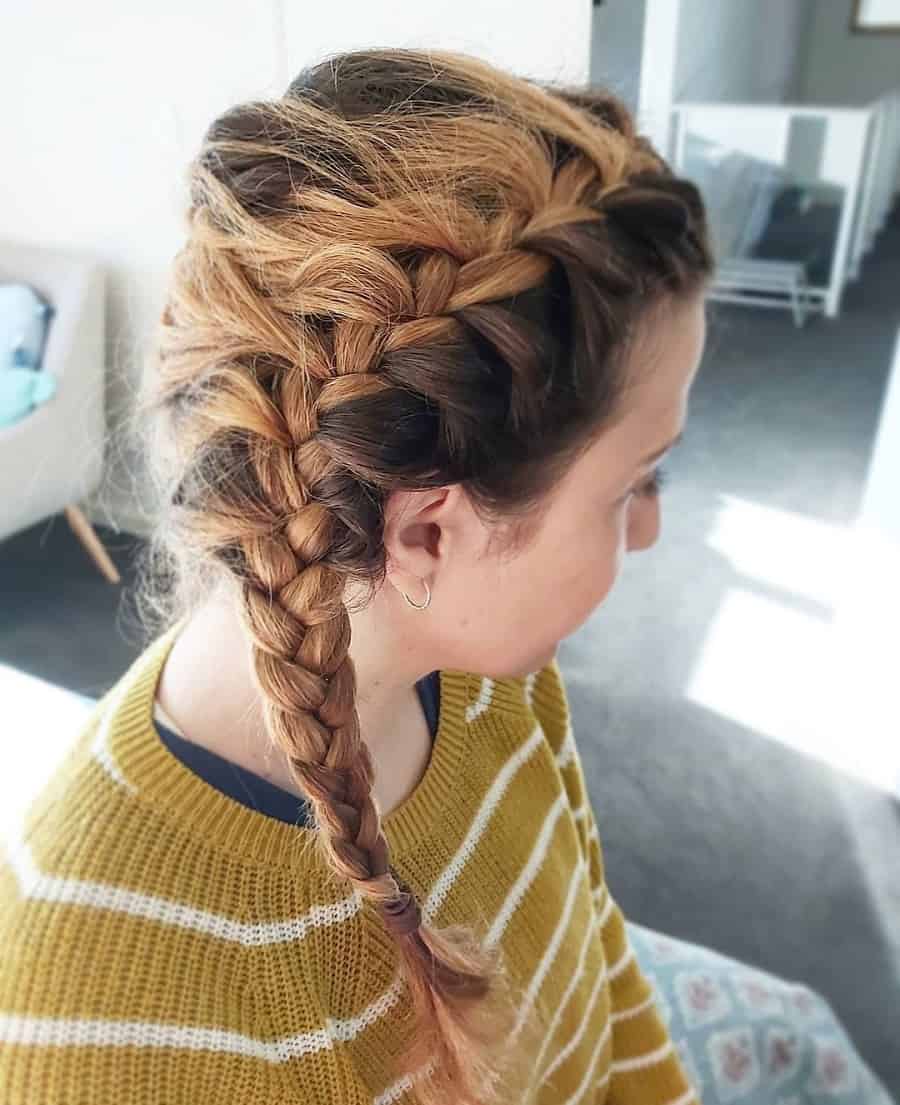girl with side braid hairstyle