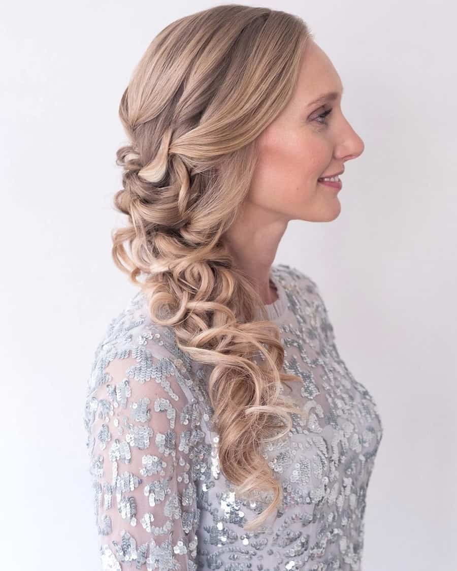 wedding hairstyle with side braid