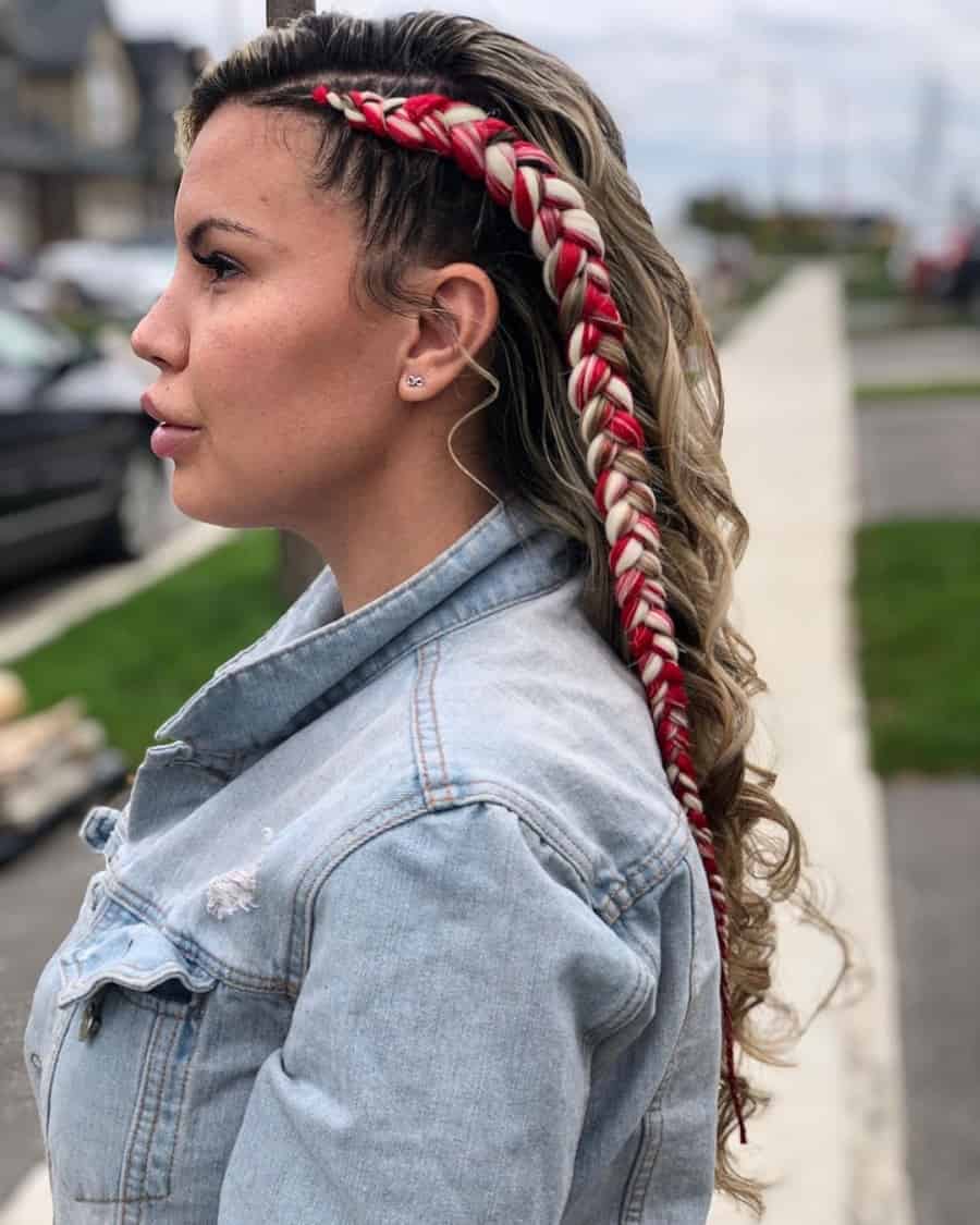 woman with side braid hairstyle
