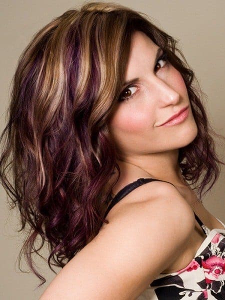 burgundy hair with caramel highlights 