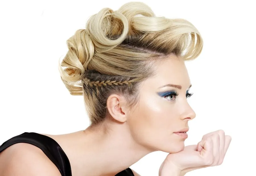 braided hairstyle for short blonde hair