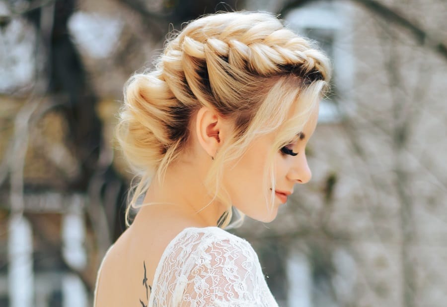 wedding braided hairstyle for short hair
